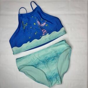 More Than Magic Blue and Mint Mermaid Bikini Set Size L (10/12)